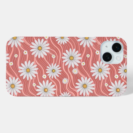 Wavy Pink Daisies Case-Mate iPhoneケース (裏面 (横))