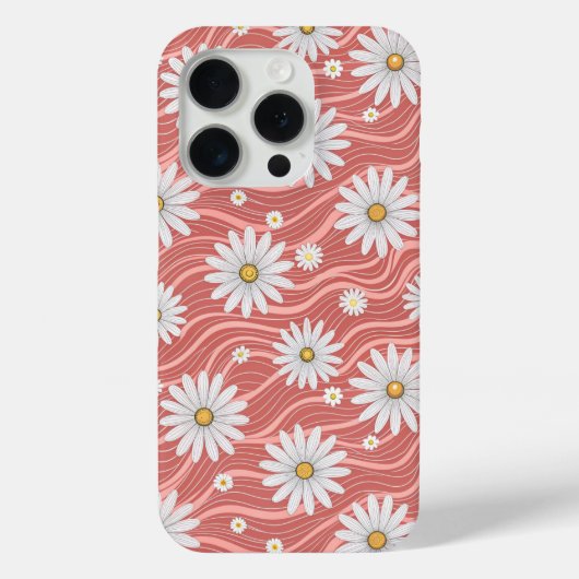 Wavy Pink Daisies Case-Mate iPhoneケース (裏面)