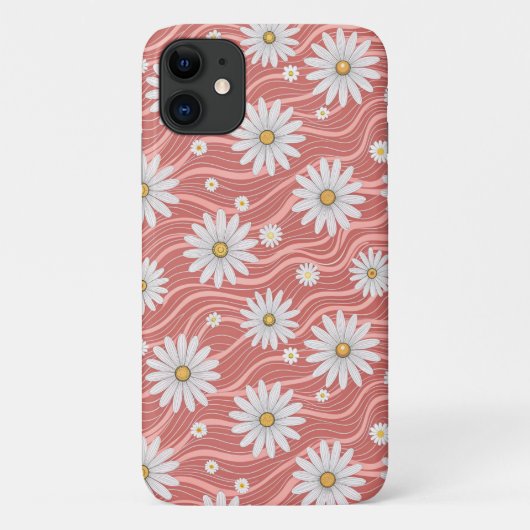Wavy Pink Daisies Case-Mate iPhoneケース (裏面)