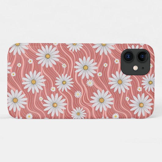 Wavy Pink Daisies Case-Mate iPhoneケース (裏面(横))