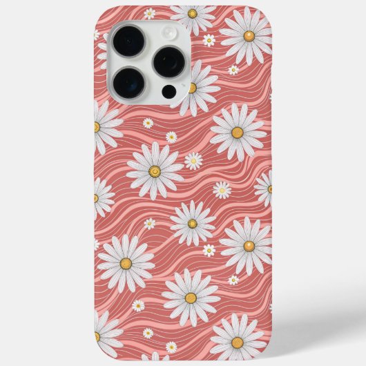 Wavy Pink Daisies Case-Mate iPhoneケース (裏面)