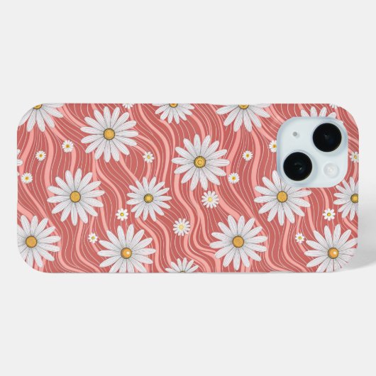 Wavy Pink Daisies Case-Mate iPhoneケース (裏面 (横))