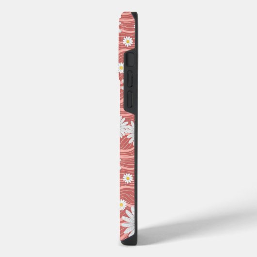 Wavy Pink Daisies iPhoneケース (左側面)