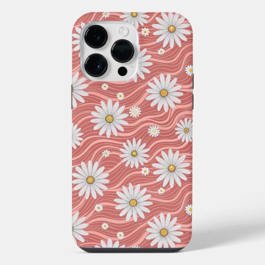 Wavy Pink Daisies iPhoneケース (裏面)