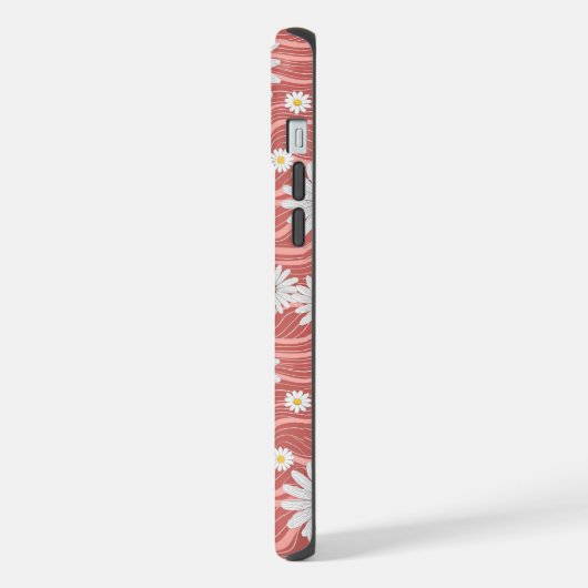 Wavy Pink Daisies iPhoneケース (左側面)