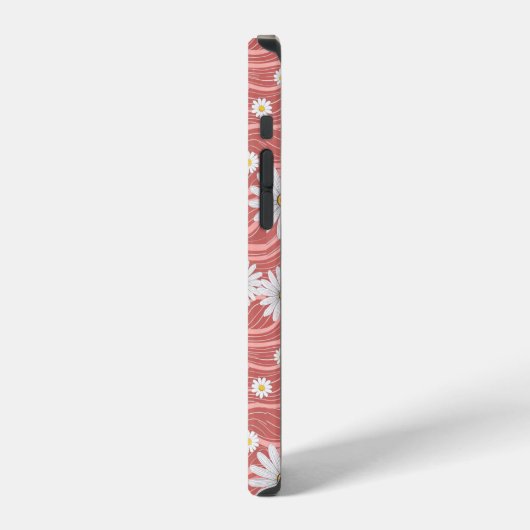 Wavy Pink Daisies iPhoneケース (左側面)