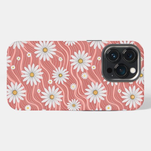Wavy Pink Daisies iPhoneケース (裏面横)