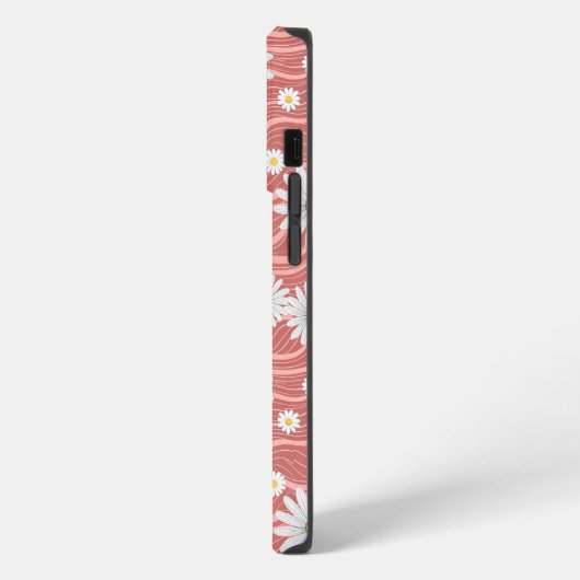 Wavy Pink Daisies iPhoneケース (左側面)