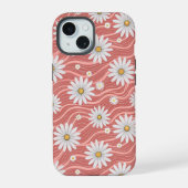 Wavy Pink Daisies iPhone 15ケース (裏面)