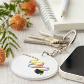 Wavy Rainbow Stripes Leading to Pot of Gold キーホルダー (正面右)