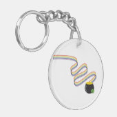 Wavy Rainbow Stripes Leading to Pot of Gold キーホルダー (正面左)