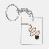 Wavy Rainbow Stripes Leading to Pot of Gold キーホルダー (正面左)