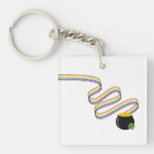 Wavy Rainbow Stripes Leading to Pot of Gold キーホルダー (正面)