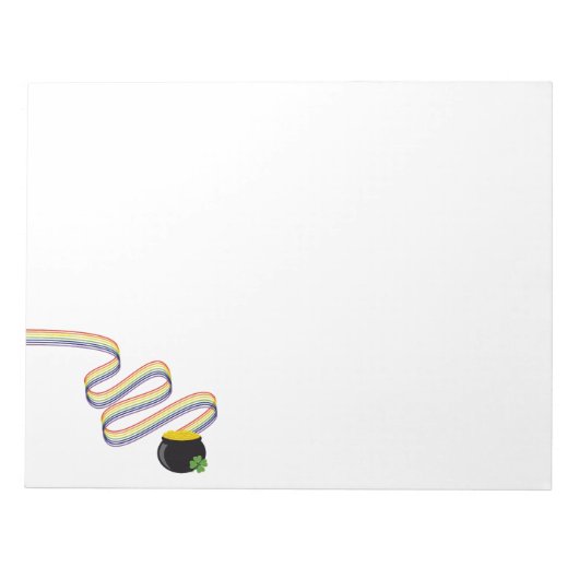 Wavy Rainbow Stripes Leading to Pot of Gold ノートパッド (正面)