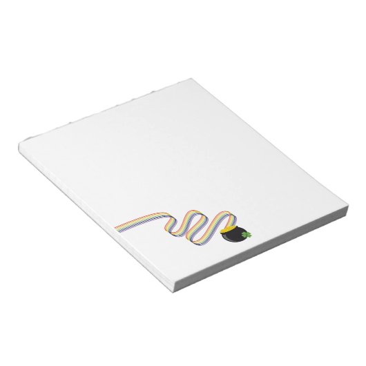 Wavy Rainbow Stripes Leading to Pot of Gold ノートパッド (アングル)