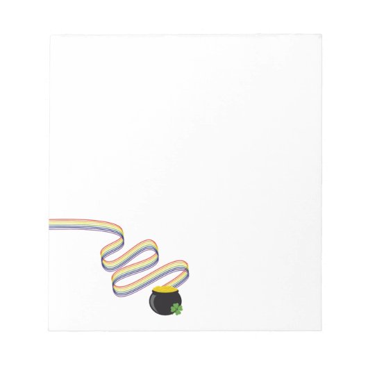 Wavy Rainbow Stripes Leading to Pot of Gold ノートパッド (正面)