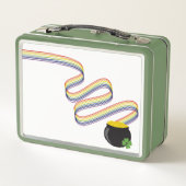 Wavy Rainbow Stripes Leading to Pot of Gold メタルランチボックス (裏面)