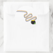 Wavy Rainbow Stripes Leading to Pot of Gold ラウンドシール (バッグ)