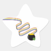 Wavy Rainbow Stripes Leading to Pot of Gold 星シール (正面)