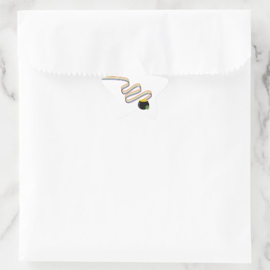 Wavy Rainbow Stripes Leading to Pot of Gold 星シール (バッグ)