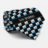 Wavy San Marino Flag Pattern  ネクタイ (ロール)