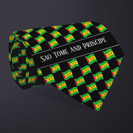 Wavy Sao Tome and Principe Flag Pattern  ネクタイ