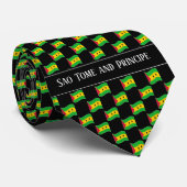 Wavy Sao Tome and Principe Flag Pattern  ネクタイ (ロール)