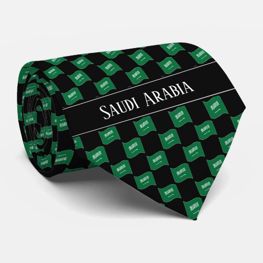 Wavy Saudi Arabia Flag Pattern  ネクタイ (ロール)