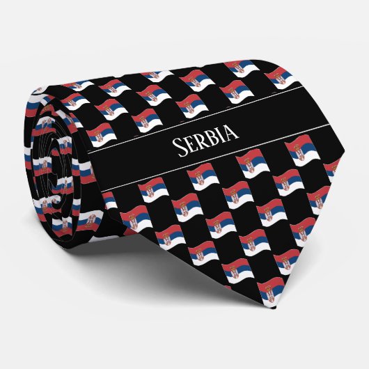 Wavy Serbia Flag Pattern  ネクタイ (ロール)