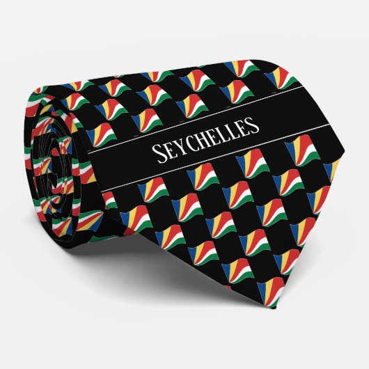 Wavy Seychelles Flag Pattern  ネクタイ (ロール)