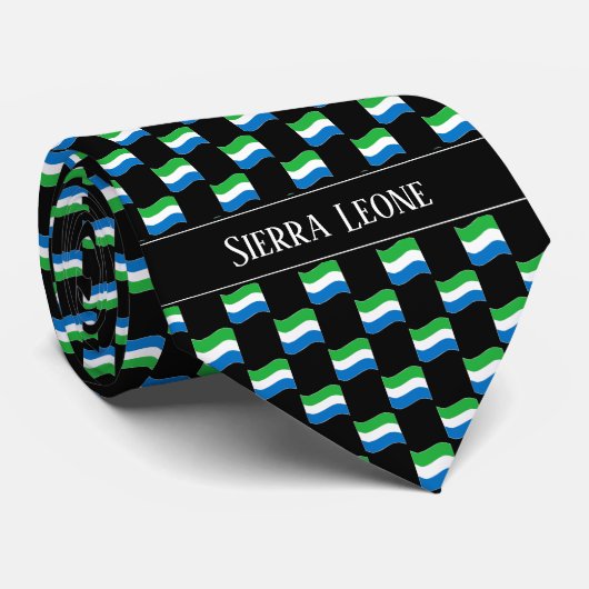 Wavy Sierra Leone Flag Pattern  ネクタイ (ロール)