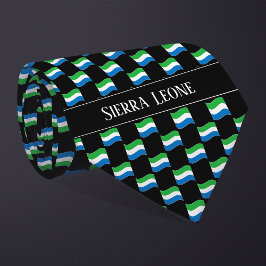 Wavy Sierra Leone Flag Pattern  ネクタイ