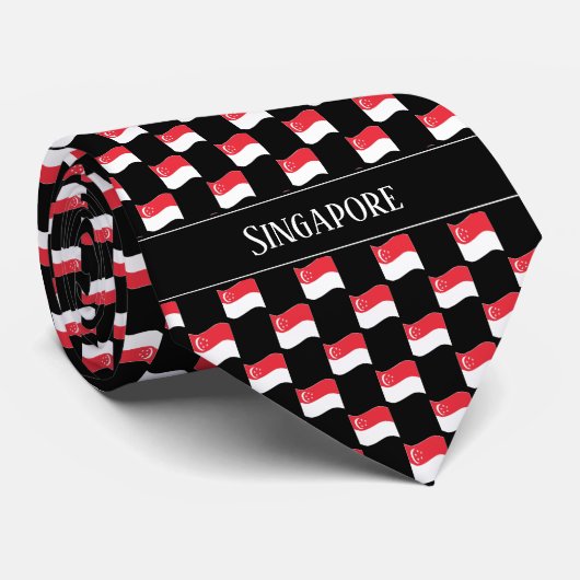 Wavy Singapore Flag Pattern  ネクタイ (ロール)