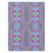 Wavy Sky Blue Multicolored Trippy Pattern テーブルクロス (正面)