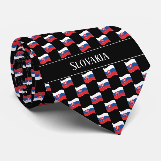 Wavy Slovakia Flag Pattern  ネクタイ (ロール)