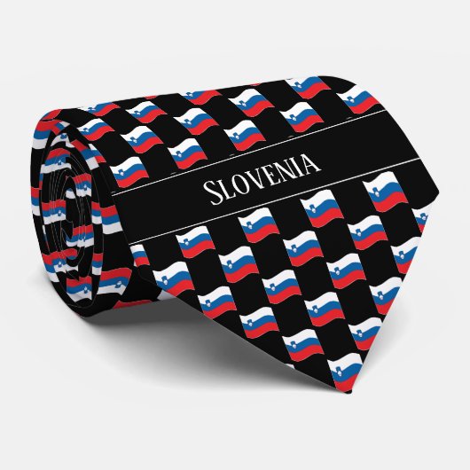 Wavy Slovenia Flag Pattern  ネクタイ (ロール)