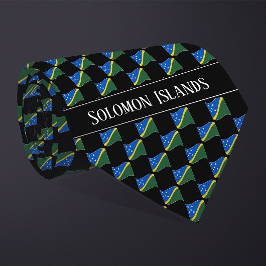 Wavy Solomon Islands Flag Pattern  ネクタイ