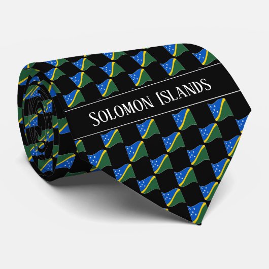 Wavy Solomon Islands Flag Pattern  ネクタイ (ロール)