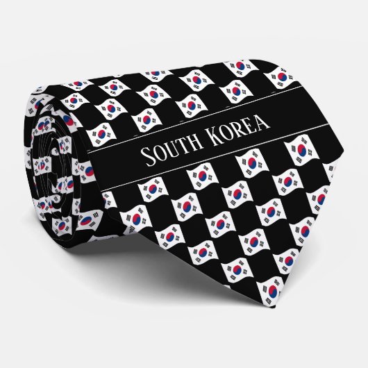 Wavy South Korea Flag Pattern  ネクタイ (ロール)