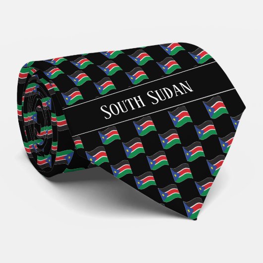 Wavy South Sudan Flag Pattern  ネクタイ (ロール)