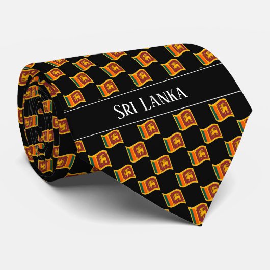 Wavy Sri Lanka Flag Pattern  ネクタイ (ロール)