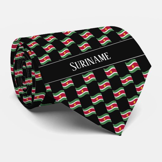Wavy Suriname Flag Pattern  ネクタイ (ロール)