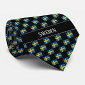 Wavy Sweden Flag Pattern ネクタイ (ロール)
