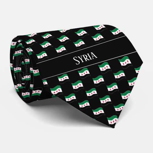 Wavy Syria Flag Pattern  ネクタイ (ロール)