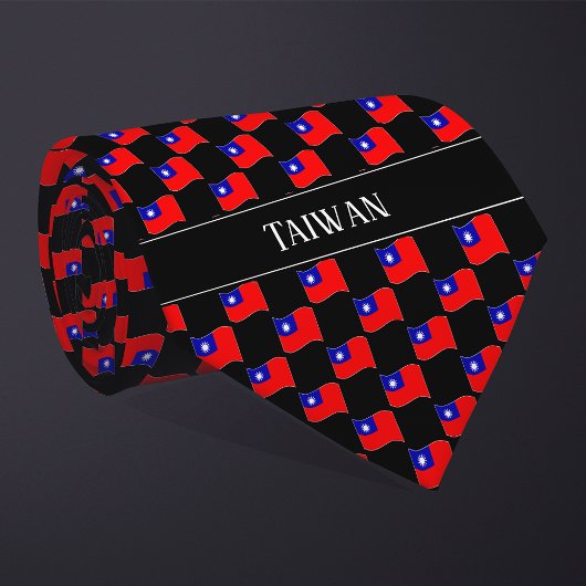 Wavy Taiwan Flag Pattern ネクタイ