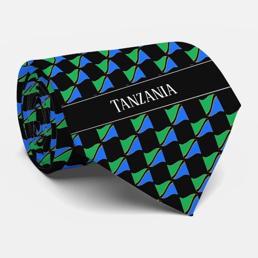 Wavy Tanzania Flag Pattern  ネクタイ (ロール)