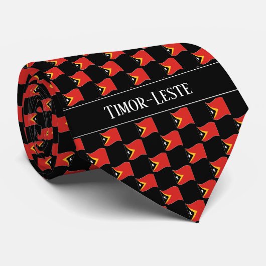 Wavy Timor-Leste Flag Pattern  ネクタイ (ロール)