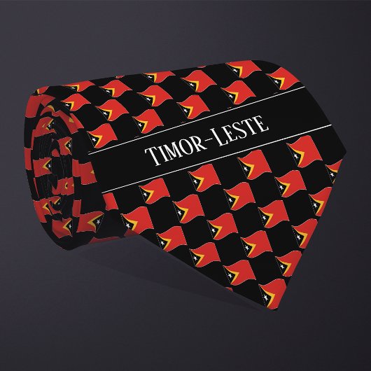 Wavy Timor-Leste Flag Pattern  ネクタイ