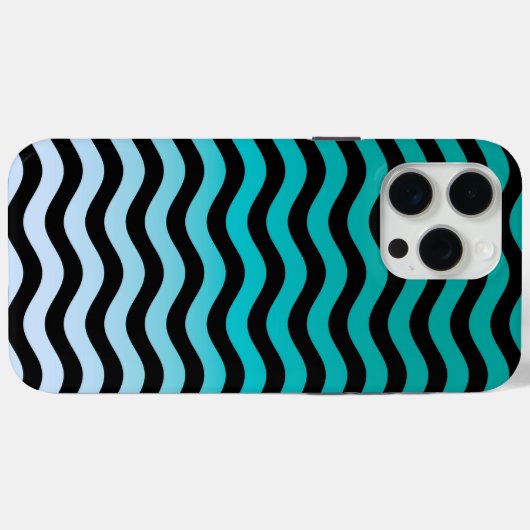Wavy Turquoise Stripes Case-Mate iPhoneケース (裏面 (横))
