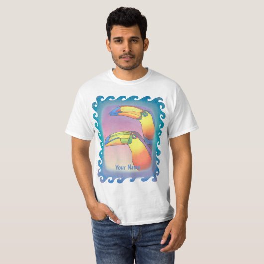 Wavy Two Toucans  Tシャツ (正面フル)